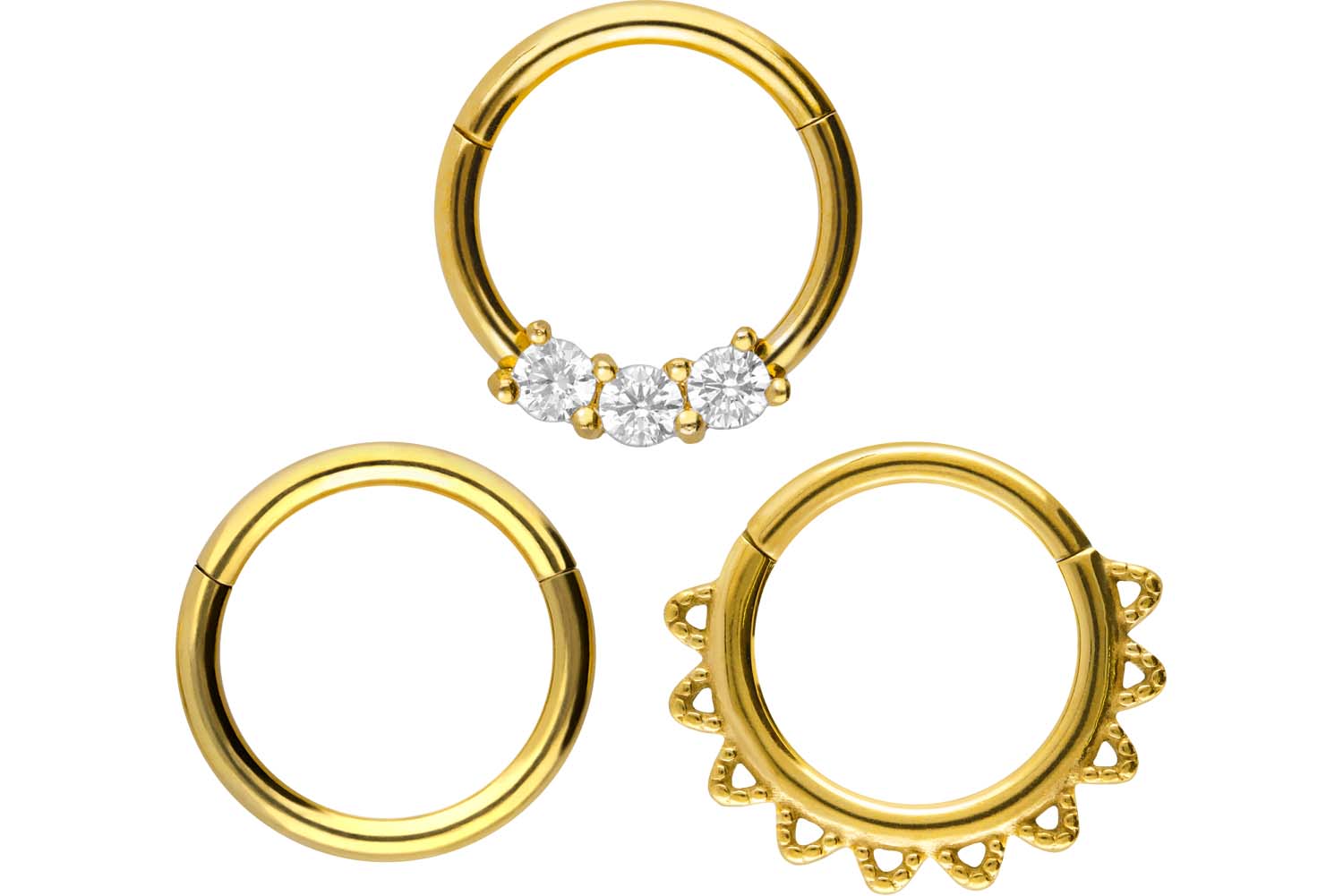 SET Chirurgenstahl Segmentring Clicker Piercing MIX